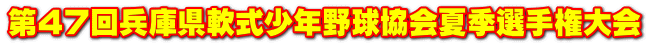 第４７回兵庫県軟式少年野球協会夏季選手権大会